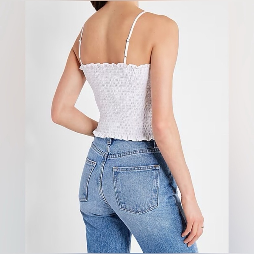 White Smocked Women's Top - Picture 2 of 6